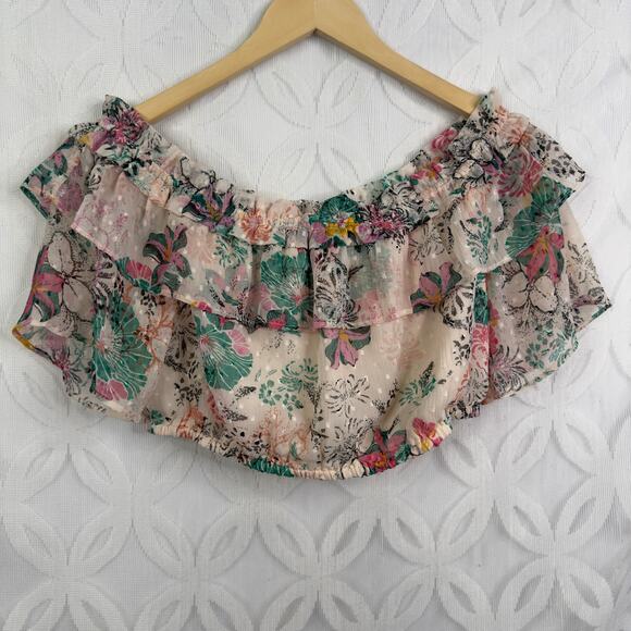 WALTER BAKER Sienna Floral Off the Shoulder Crop Top Size M NWT - Picture 9 of 10